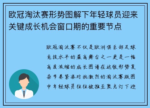 欧冠淘汰赛形势图解下年轻球员迎来关键成长机会窗口期的重要节点